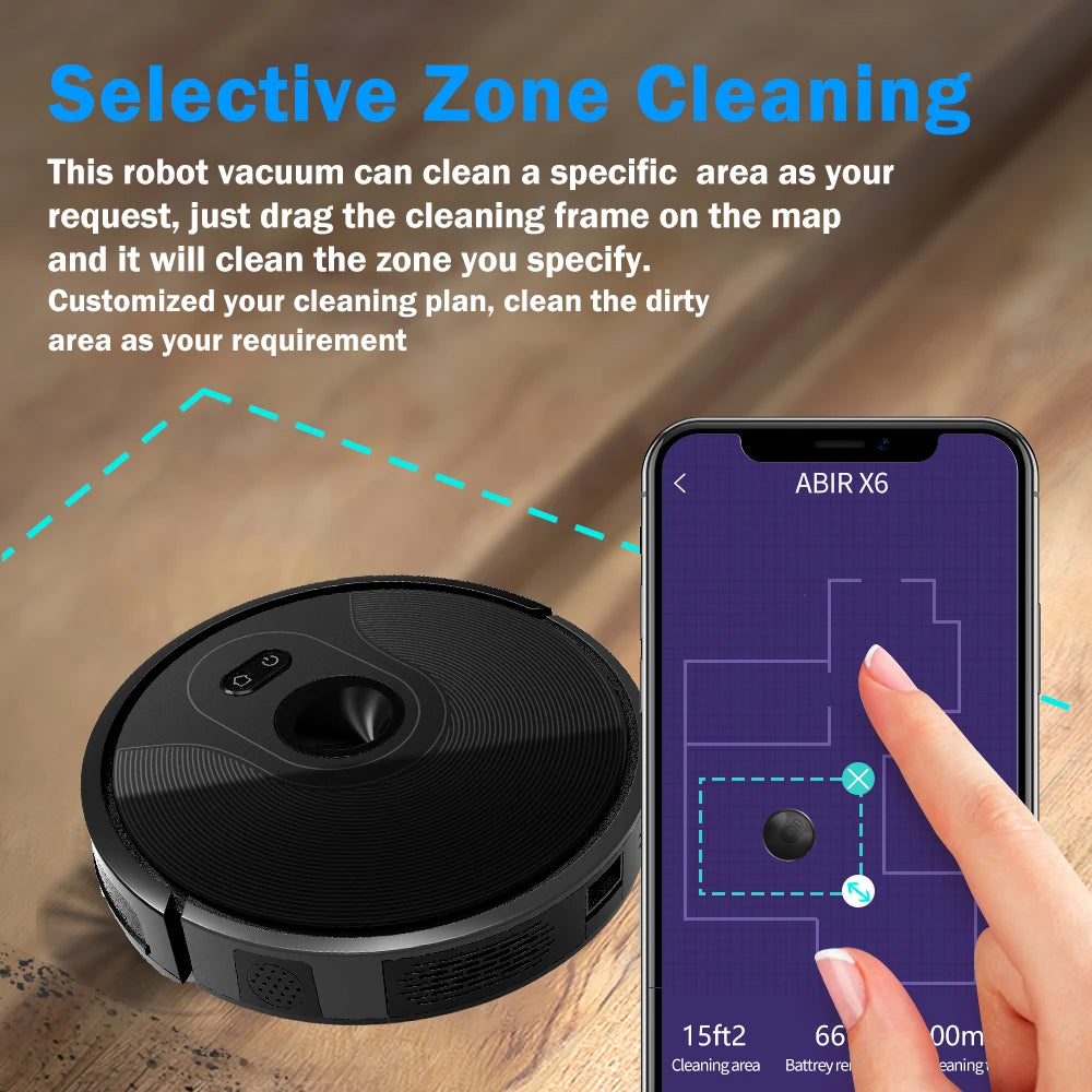 ABIR X6 Intelligent Robot Vacuum Cleaner - Effortlessly Keep Your Floors Spotless (10005927) - Electromann SA
