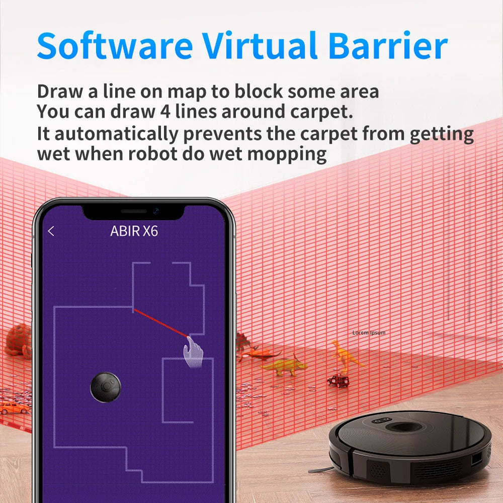 ABIR X6 Intelligent Robot Vacuum Cleaner - Effortlessly Keep Your Floors Spotless (10005927) - Electromann SA