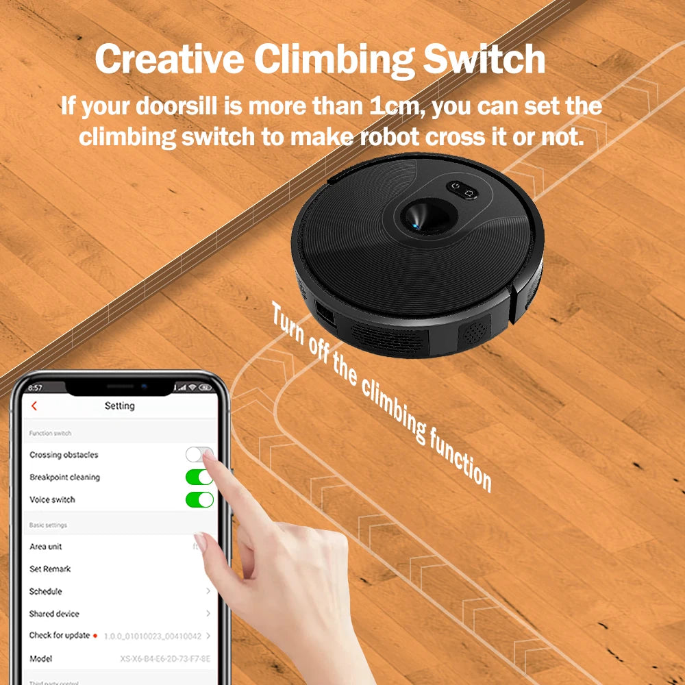ABIR X6 Intelligent Robot Vacuum Cleaner - Effortlessly Keep Your Floors Spotless (10005927) - Electromann SA
