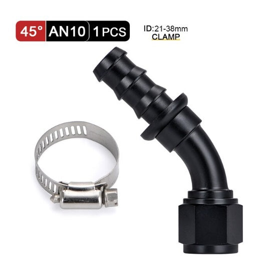 Universal AN10 Push-on 45Degree Reusable Hose End Fittings