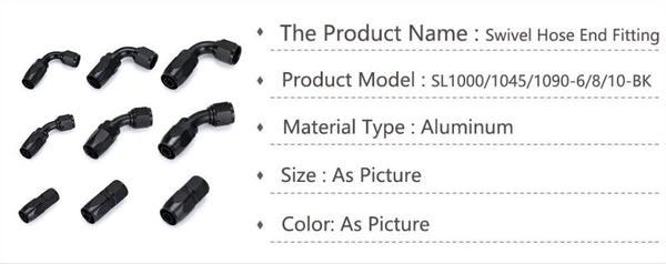 Durable AN6 Straight Oil/Fuel Hose End Fitting for Secure Connection