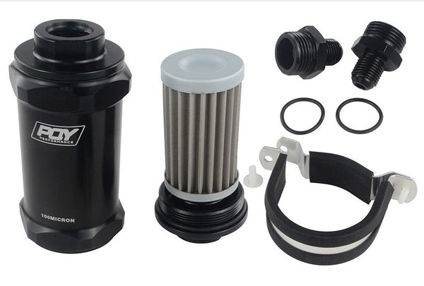 AN8 Inline Fuel Filter Compatible with E85 Ethanol