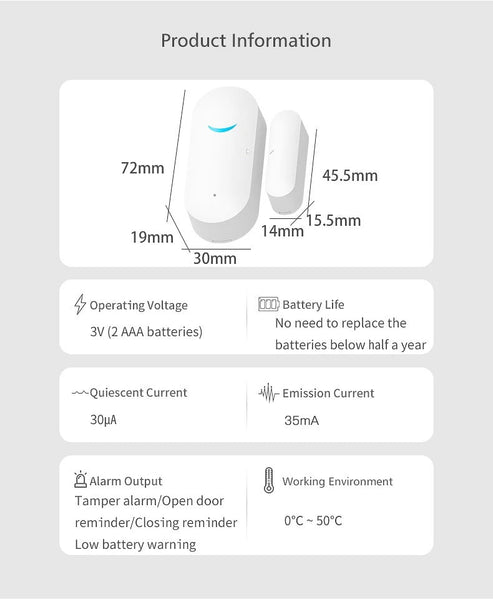 Tuya Smart Wifi Door/Window Sensor Detector