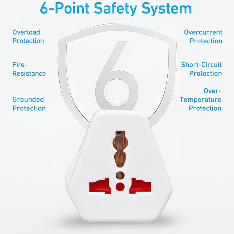 Redisson Universal Wall Plug Travel Adaptor - M10U - Compact and Versatile Travel Accessory (10003298) - Electromann SA