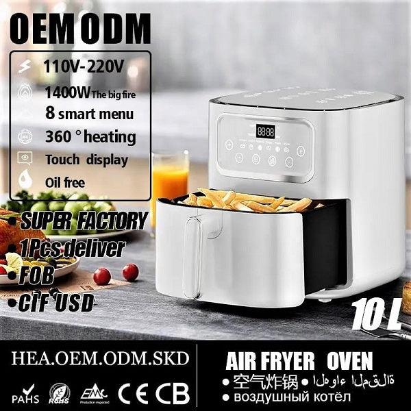 JG20375404 10L Silver Crest Air Fryer 2400w With A Touch Display (10008115) - Electromann SA