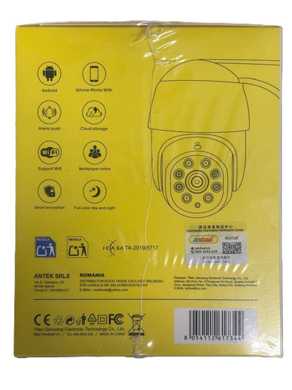 Andowl G636 Wi-Fi HD Outdoor PTZ IP Camera - High-Quality Surveillance Camera with PTZ and Wi-Fi (10006236) - Electromann SA