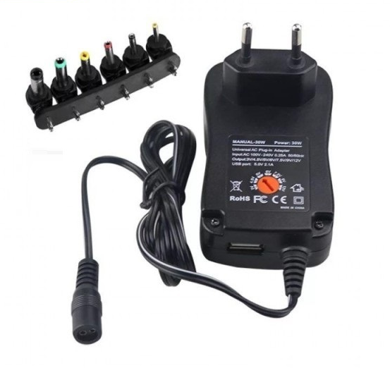 Andowl Universal Adjustable Power Supply 3V - 12V 45Watt (10008127) - Electromann SA