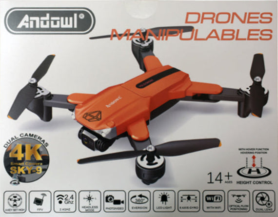 Andowl SKY-90 Dual 4K HD Camera Wifi Foldable Drone (10007752) - Electromann SA
