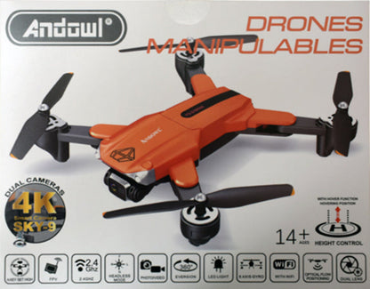 Andowl SKY-90 Dual 4K HD Camera Wifi Foldable Drone (10007752) - Electromann SA