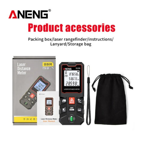 Aneng B100 Digital Laser Distance Meter and Laser Range Finder