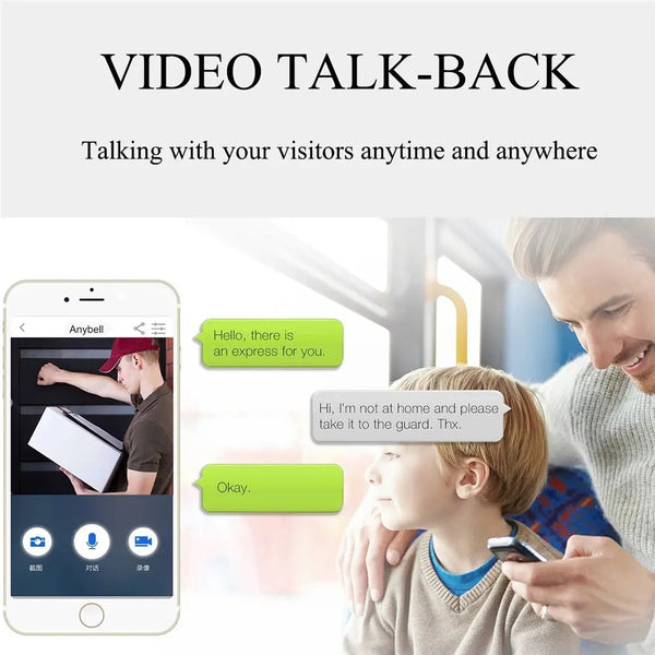 ANYTEK B30 Battery Powered WiFi Video Doorbell - Remote Access and Interact with Visitors from Anywhere