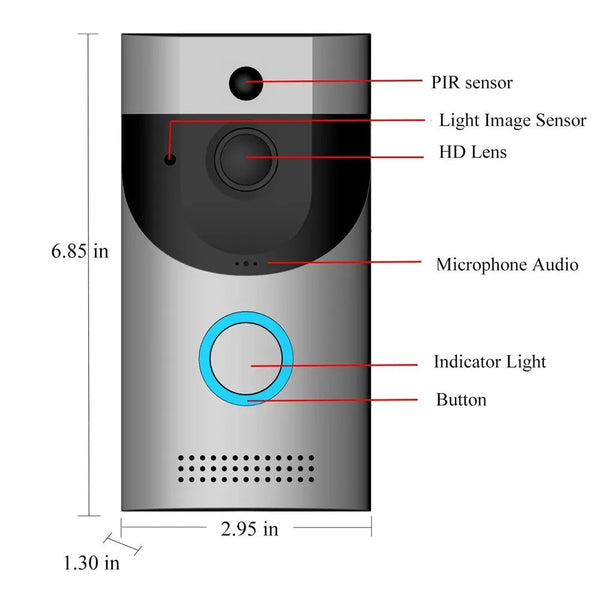 ANYTEK B30 Battery Powered WiFi Video Doorbell - Remote Access and Interact with Visitors from Anywhere