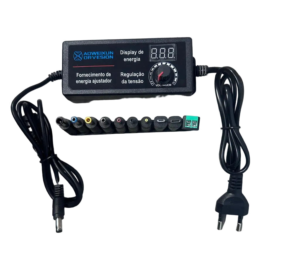 Aoweixun DC3 to 12v 5Amp Universal Adjustable Power Supply with Multiple Tips - Versatile and Reliable Power Source (10008139) - Electromann SA