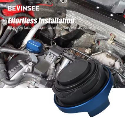 BEVINSEE Aluminum Engine Oil Filler Cap for Audi/VW Vehicles