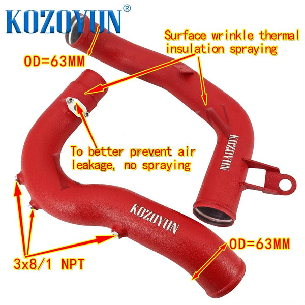 Intercooler Turbo Intake Charge Pipe kit For VW MK7 GTI/R, Audi A3/S3 EA888 2.0TSI Red