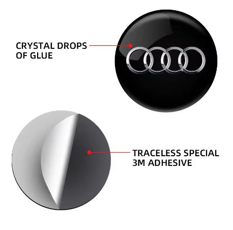 2PCS Car Door Lock Keyhole Protection Gel Stickers for Audi Vehicles