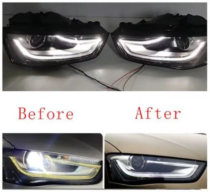 Headlight LED Daytime Running Light DRL For Audi A4/B8 2012 to 2015 Super Bright White Light - Electromann SA
