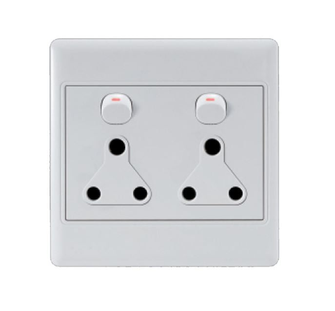 Ausma 4x4 Double Switched Wall Socket - D01: Convenient and Durable Socket for Multiple Devices (10008432)