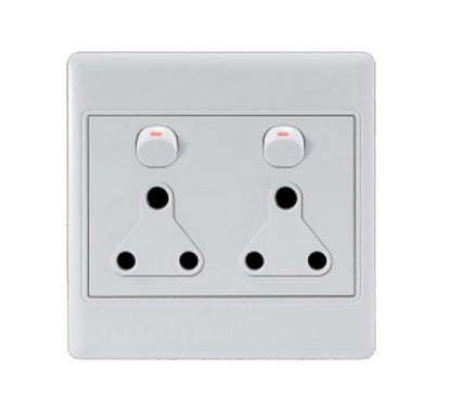 Ausma 4x4 Double Switched Wall Socket - D01: Convenient and Durable Socket for Multiple Devices (10008432)