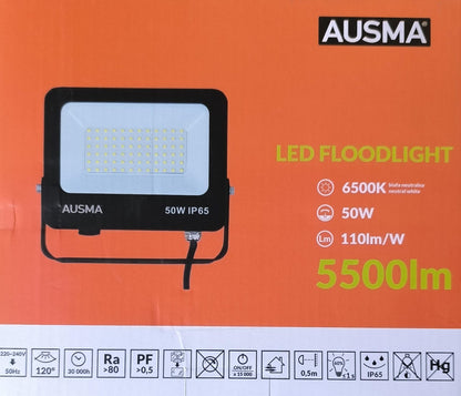 Ausma "High Quality" 50Watt 220v AC Outdoor LED Flood Light (10002983) - Electromann SA