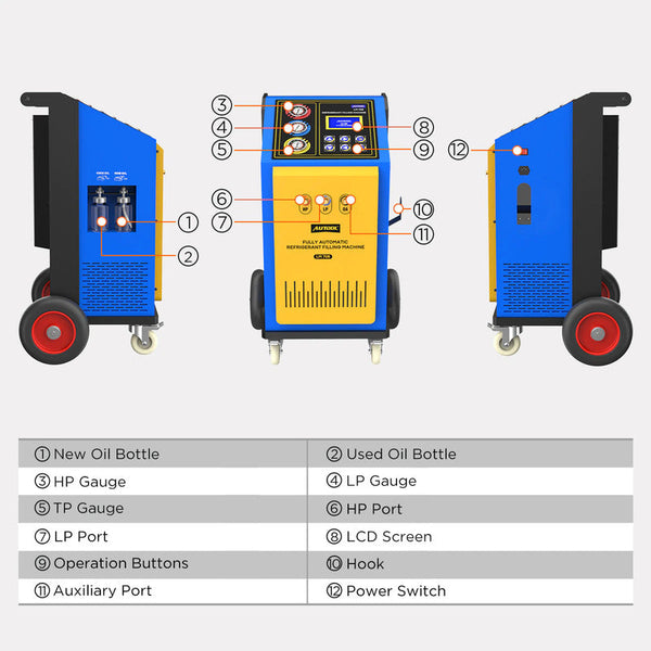 Autool LM706 Fully Automatic Car Air Conditioning Refrigerant Filling and Recovery Machine