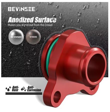 BEVINSEE Aluminum Coolant Port Fitting Upgrade for BMW 320i 325i 335i 335xi 135i 525i 528i 528xi 530i N52 N54 N55 N20 X1 X3 Z4