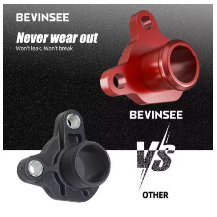 BEVINSEE Aluminum Coolant Port Fitting Upgrade for BMW 320i 325i 335i 335xi 135i 525i 528i 528xi 530i N52 N54 N55 N20 X1 X3 Z4