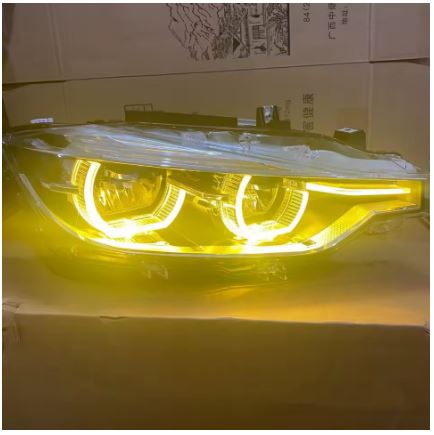 Bright Yellow Daytime Running Lights For BMW 3 Series F30 LCI 3' F31 63117419610 63117419615 Angel Eyes - Electromann SA