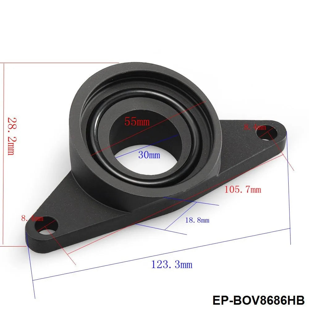 Black mechanical component with dimensions and EPMAN branding on a white background