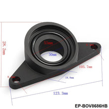 Black mechanical component with dimensions and EPMAN branding on a white background