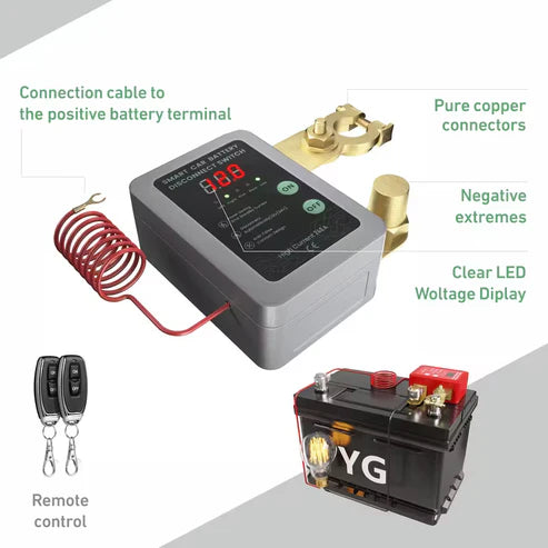 Automatic 12V DC Battery Disconnect On/Off Switch (10008123) - Electromann SA