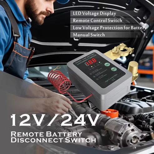 Automatic 12V DC Battery Disconnect On/Off Switch (10008123) - Electromann SA