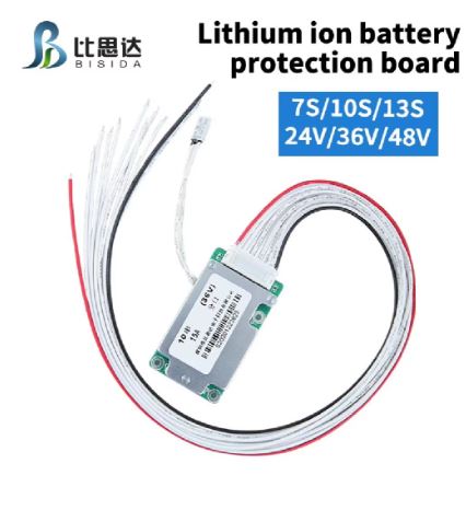 Bisida 13S 48V Common port BMS with balanced temperature control for 3.7V 18650 lithium-ion battery pack