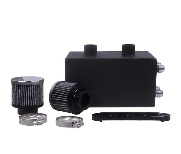 CNC Stamped Black Oil Catch Can Breather Tank for Cars - Efficiently Capture Oil Vapors, Maintain Engine Performance