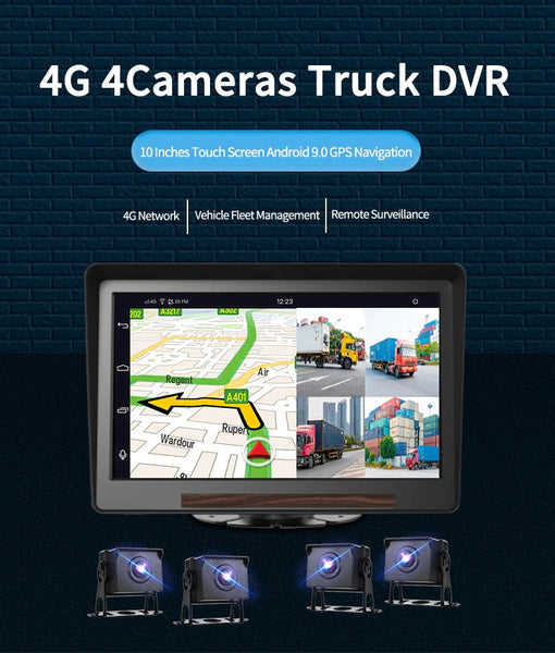 Bluavido 4G Android 9.0 Car and Truck Digital Video Recorder GPS Navigation HD Dash Camera Kit