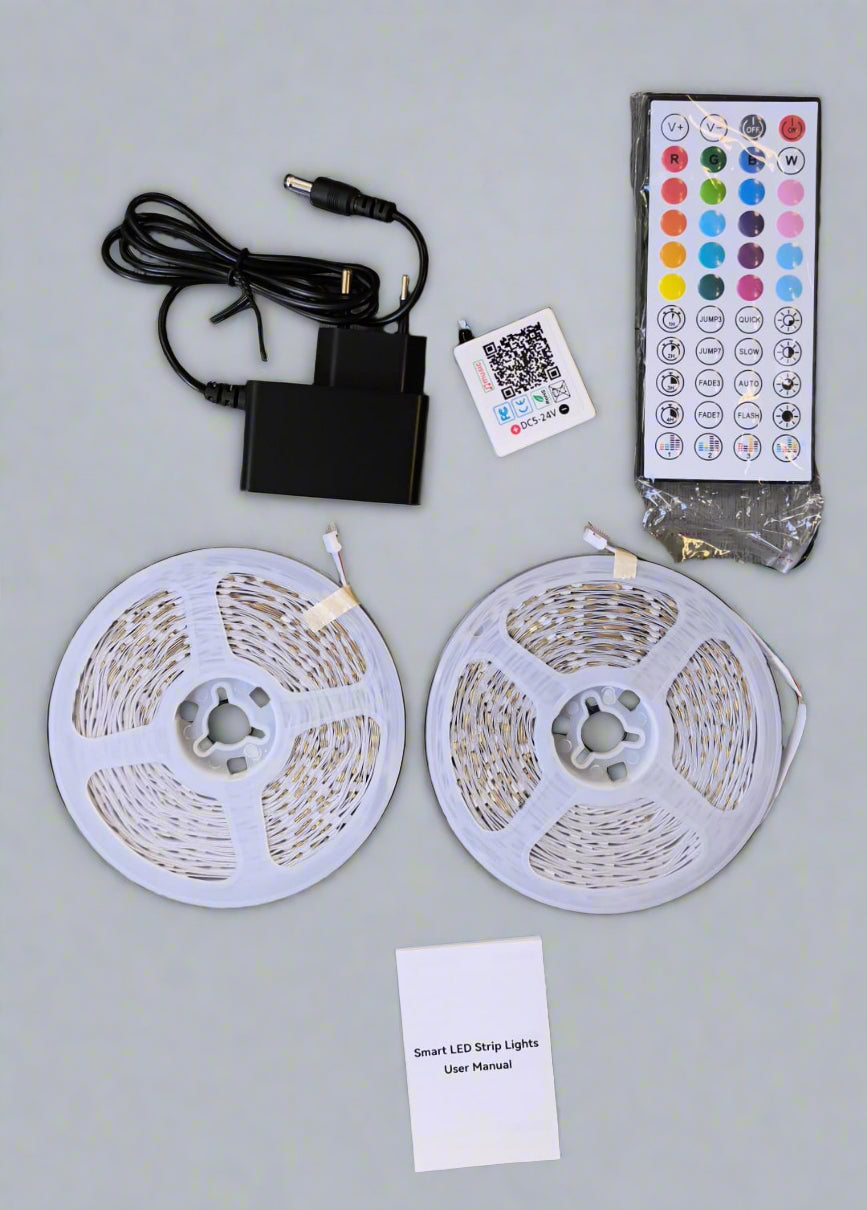 DAHAN Dual 15m Wireless Remote and Bluetooth Controlled RGB LED Light Strip Kit - Electromann SA