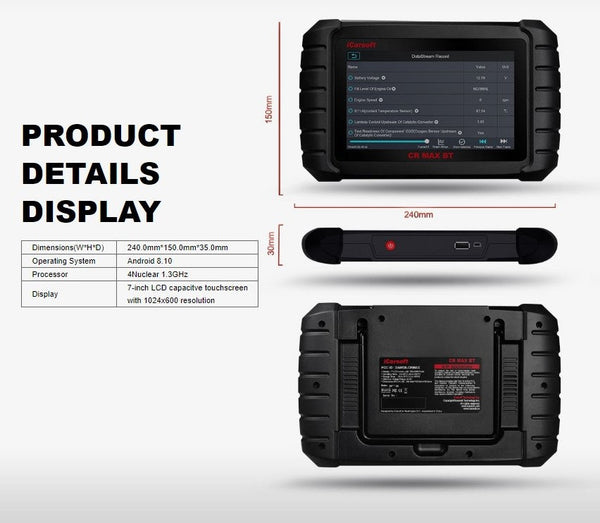 iCarsoft CR Max BT - Multi-Brand Multi-System Diagnostic Tool