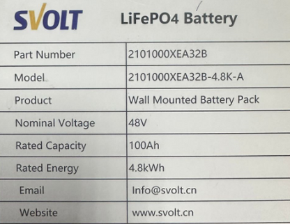 SVOLT 48V 100AH 4.80Kwh Lithium Battery - Electromann SA