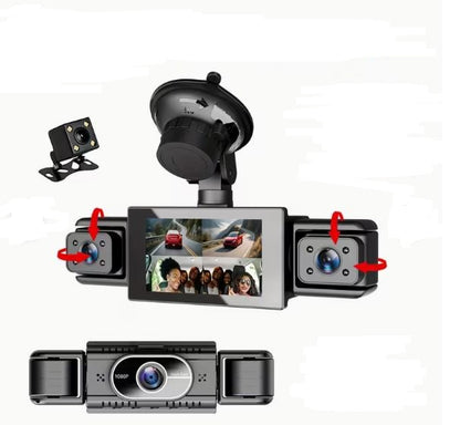 360° Car Dash Cam, 1080P Front + 480P Left Right Rear Camera (10007837) - Electromann SA
