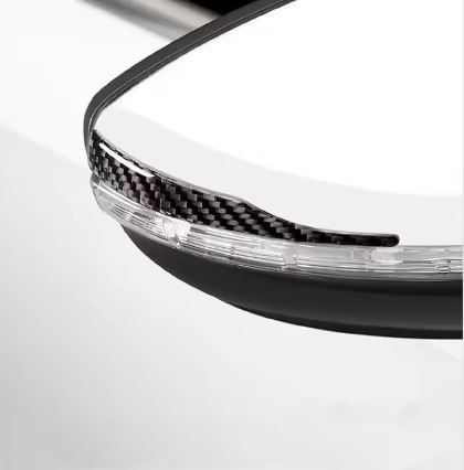 2pcs Carbon Fiber Look Rear View Mirror Gel Sticker for Audi Vehicles