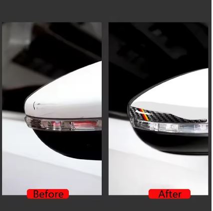 2pcs Carbon Fiber Look Rear View Mirror Gel Sticker for Audi Vehicles