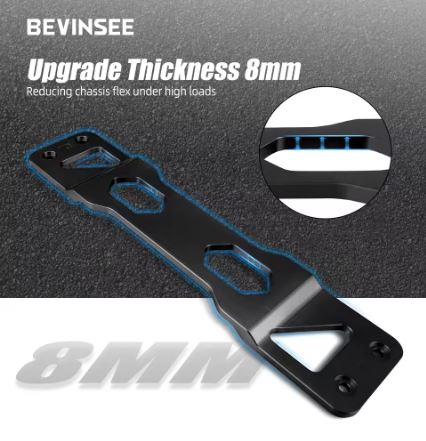 BEVINSEE Centre Tunnel Brace for VW MQB FWD Models Only, Seat Leon 5F, Golf 7 Golf 8