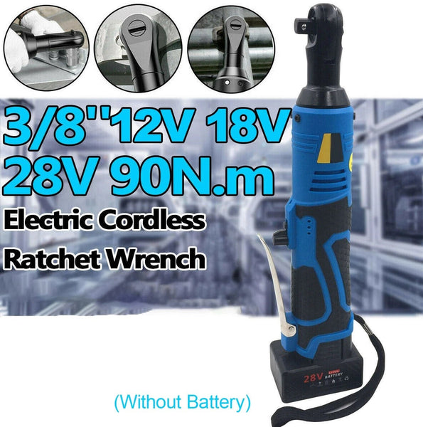 28v 90N.m 3/8'' Cordless Electric Ratchet Wrench Right Angle Tool