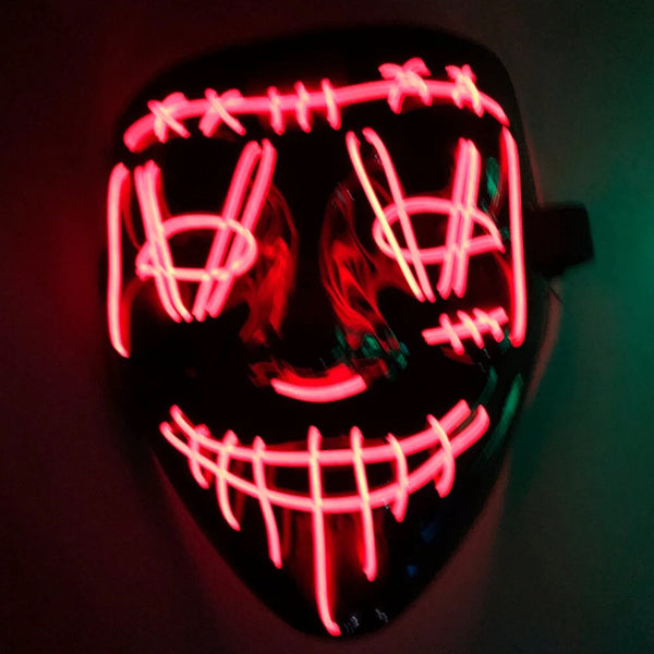 Cosmask Glowing Led Party Mask Pink/Red