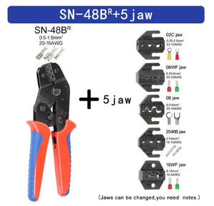 High-Quality Crimping Pliers + 5 Jaws for Automotive Electrical Connectors