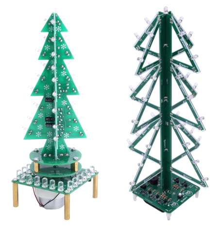 DIY DC 5.0V Christmas Music Tree Auto-Rotate Lamp - Festive and Interactive Decoration