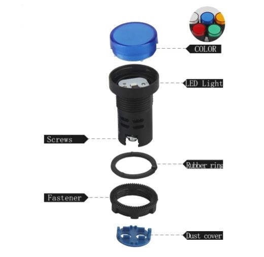 AD16-22DS DC 12V LED Pilot Signal Light