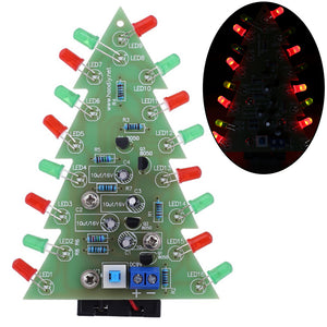 DC 9V DIY Electronic Kit Red/Green Flash Circuit Board LED Christmas Tree - Create Festive Atmosphere