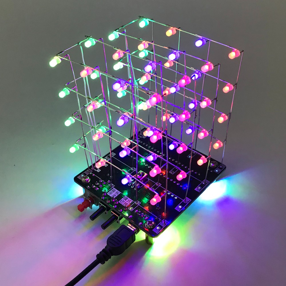 DIY LED Electronic Colorful RGB Music Light Tower Kit with 3D Animation - Create Your Own Tower of Colorful Lights