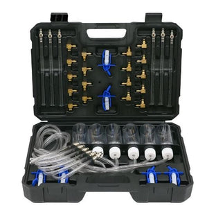 Diesel Injector Flow Meter Test Kit with 6 Cylinder Common Rail Adaptor and Leak Off Fuel Diagnostic Tool Set